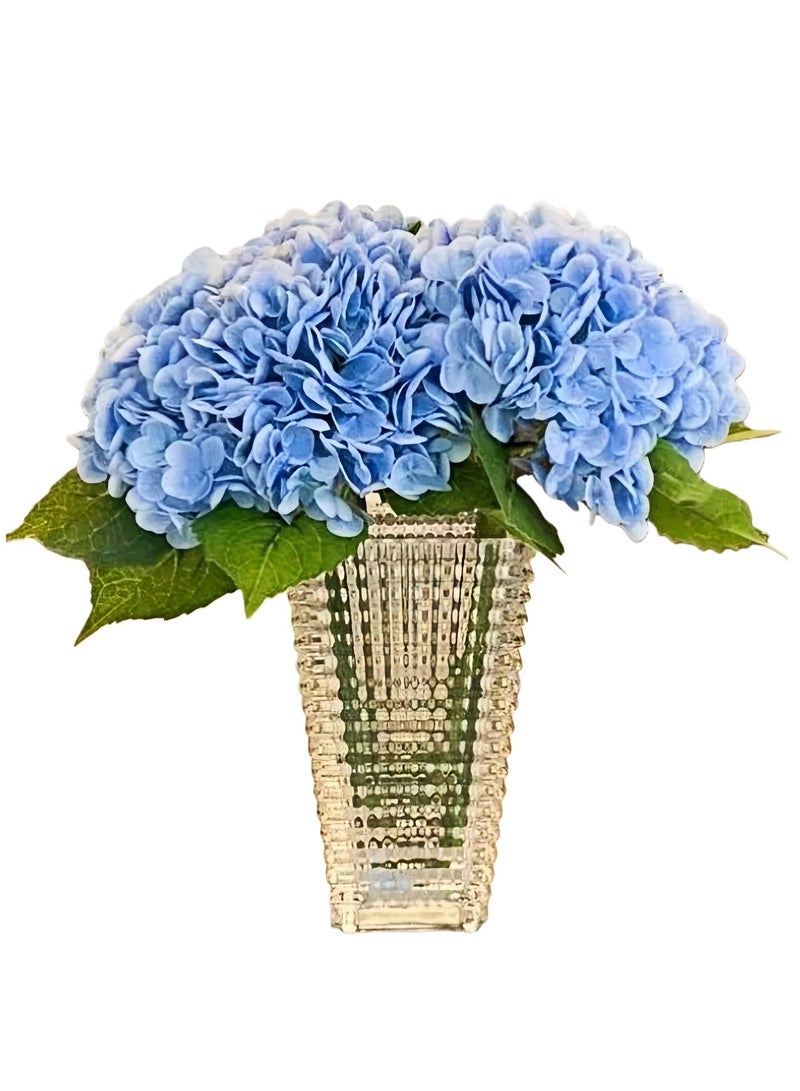 3pcs Real Touch Artificial Flowers Hydrangeas -  Light Blue Moisturizing Fake Flowers  for Home Decoration, Wedding Centerpiece, Party Table Decor & Photo Backdrop - Image 1